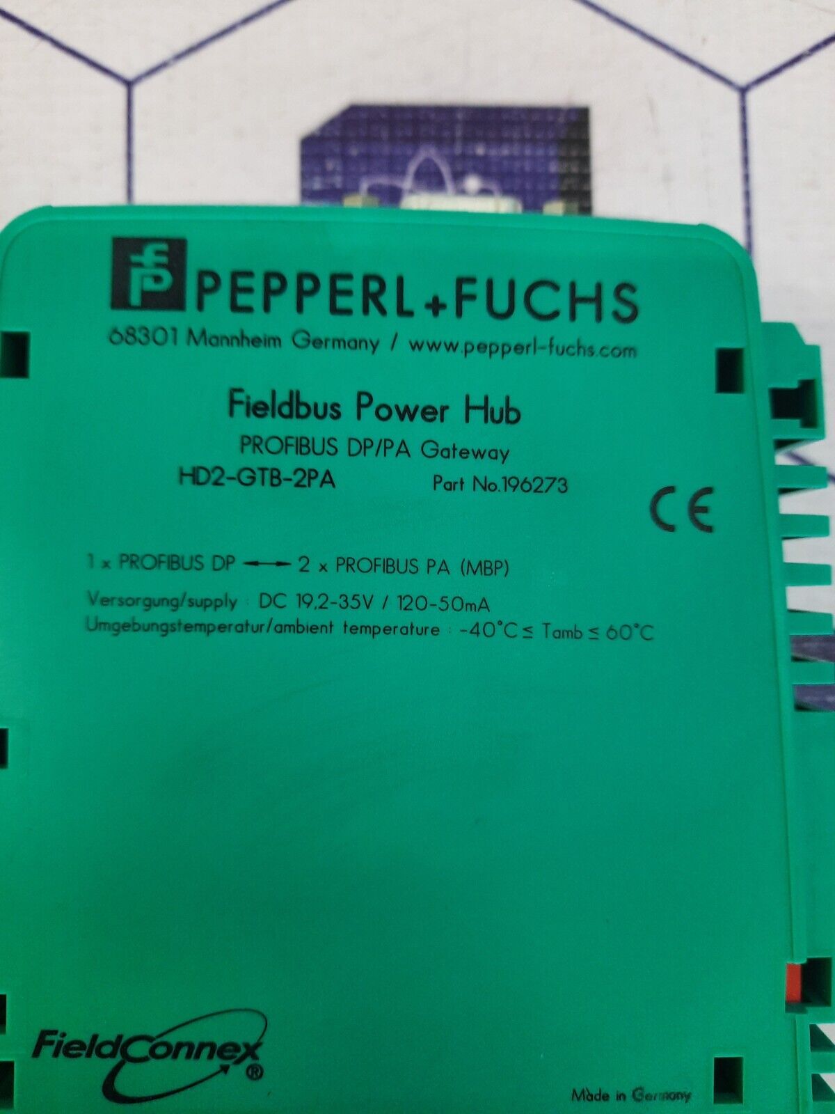PEPPERL + FUCHS HD2-GTB-2PA FIELDBUS POWER HUB SUPPLY MODULE – Boyut ...