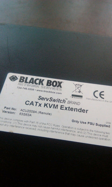 BLACK BOX CATx KVM EXTENDER ACU2009A 63S63A