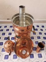 Turkısh Handmade tinned copper samovar teapot