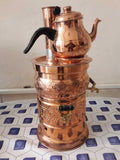Turkısh Handmade tinned copper samovar teapot